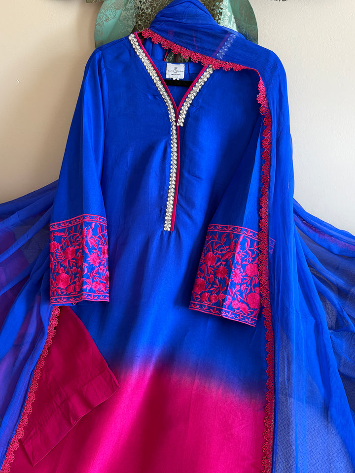 PURE 80GM RAW SILK EMBROIDERED SUIT RWSF04