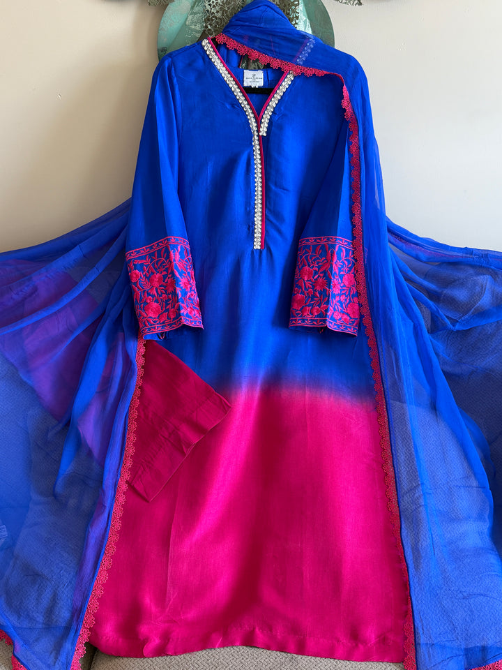 PURE 80GM RAW SILK EMBROIDERED SUIT RWSF04
