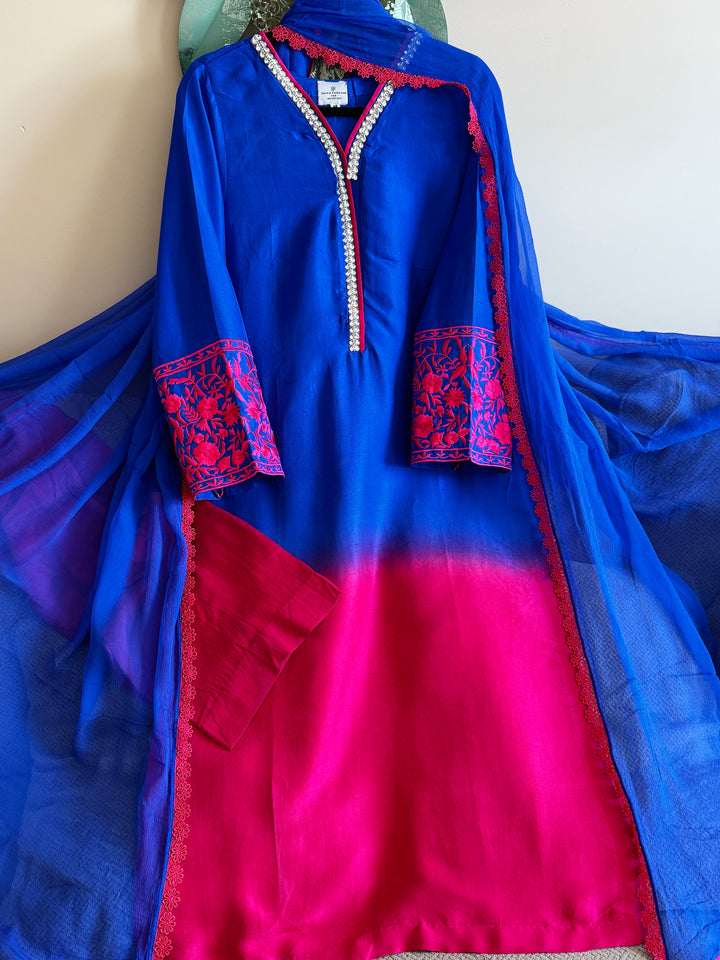 PURE 80GM RAW SILK EMBROIDERED SUIT RWSF04
