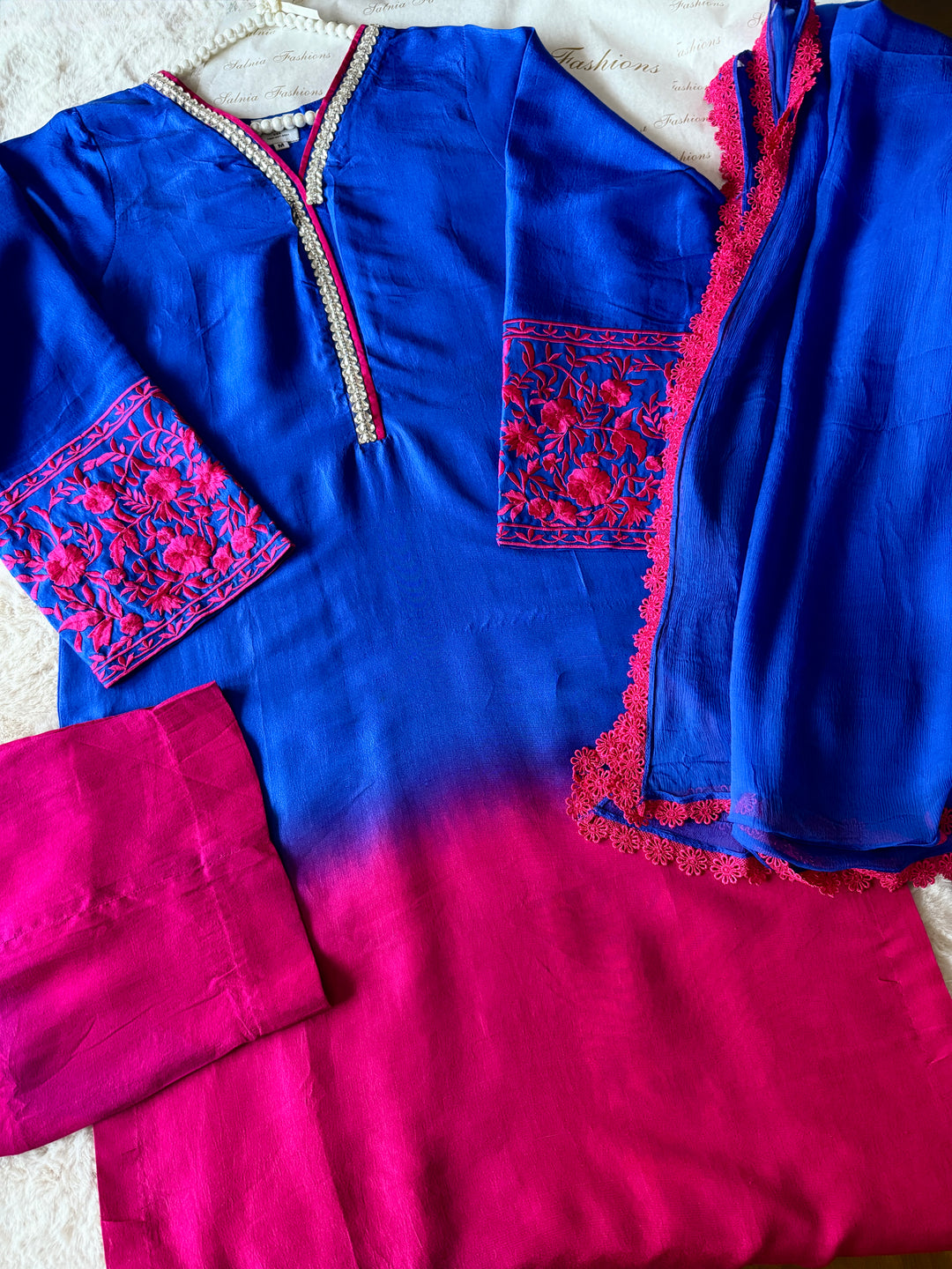 PURE 80GM RAW SILK EMBROIDERED SUIT RWSF04