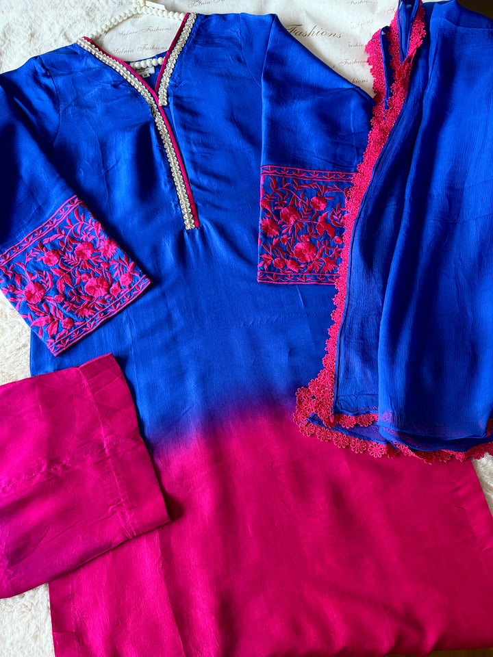PURE 80GM RAW SILK EMBROIDERED SUIT RWSF04