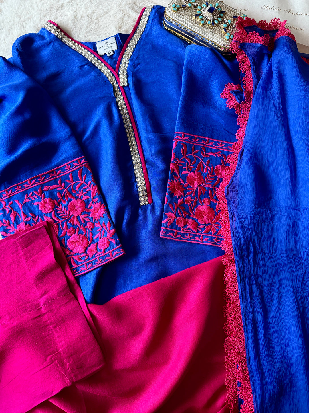PURE 80GM RAW SILK EMBROIDERED SUIT RWSF04