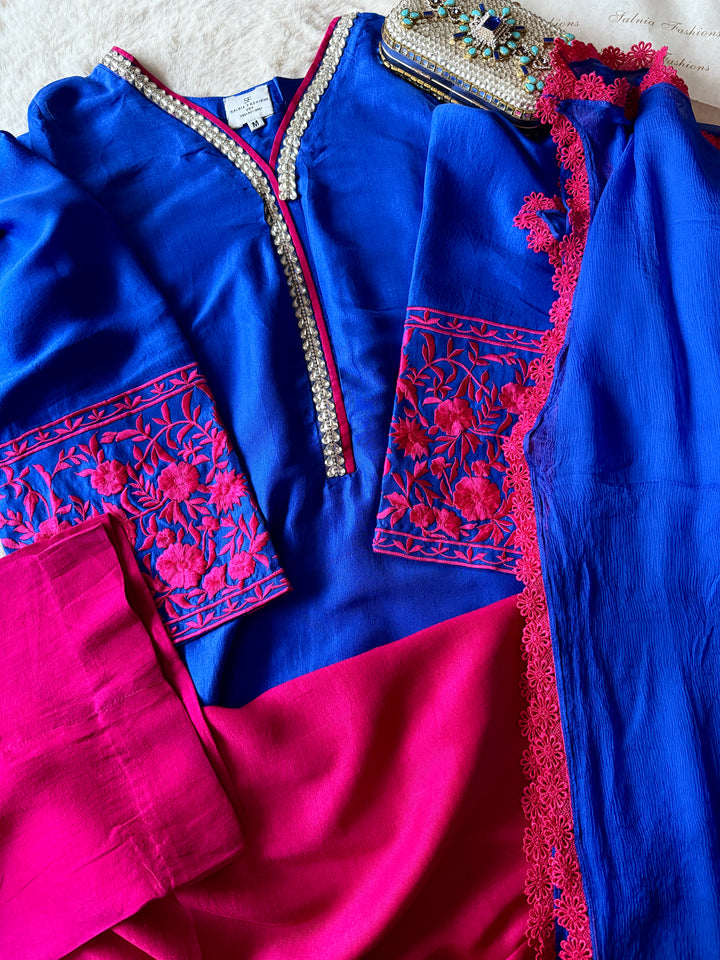 PURE 80GM RAW SILK EMBROIDERED SUIT RWSF04