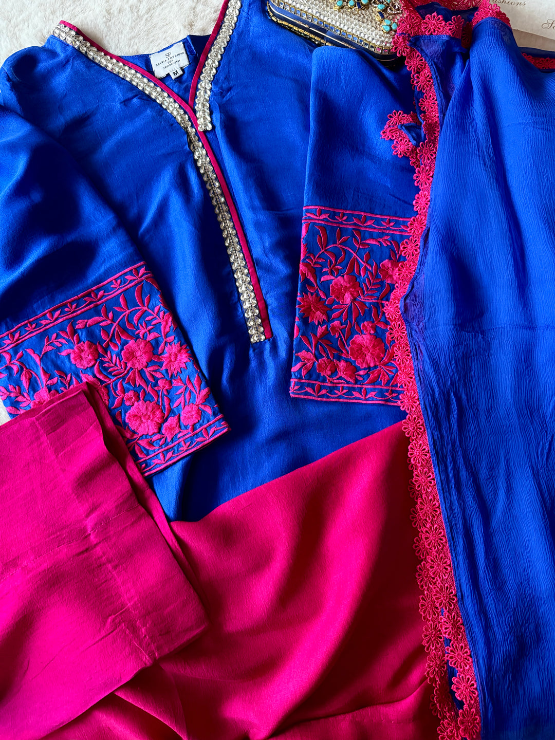 PURE 80GM RAW SILK EMBROIDERED SUIT RWSF04