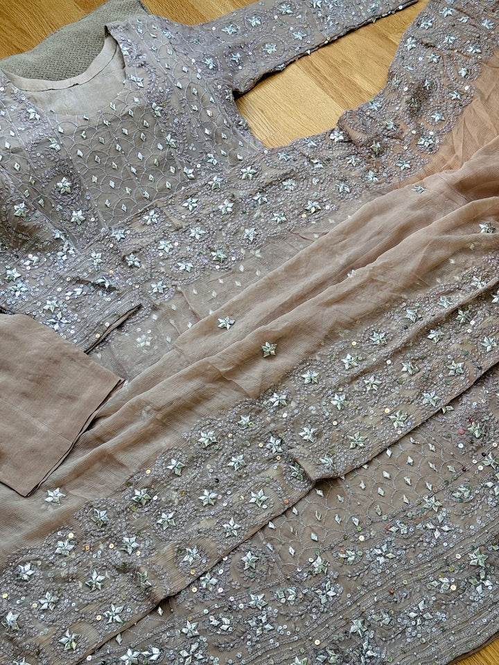 CHIKANKARI  MUKESH HEAVY FROCK CHSF06