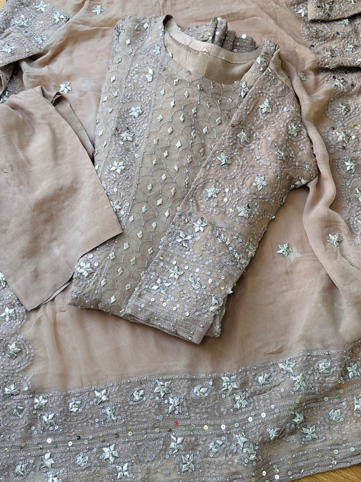 CHIKANKARI  MUKESH HEAVY FROCK CHSF06