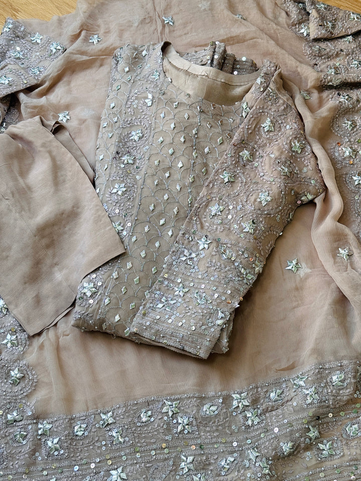 CHIKANKARI  MUKESH HEAVY FROCK CHSF06