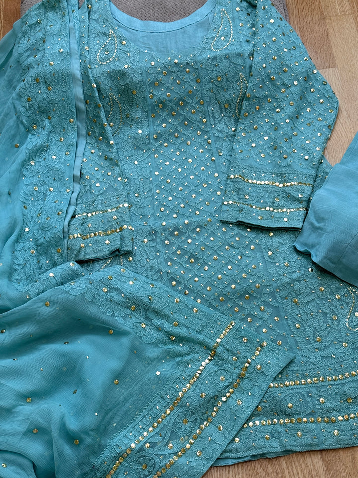 CHIKANKARI  MUKESH HEAVY FROCK CHSF05