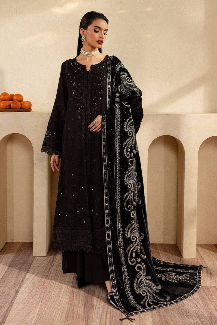 LINEN SUIT WITH EMBROIDERED VELVET DUPATTA VLSF02