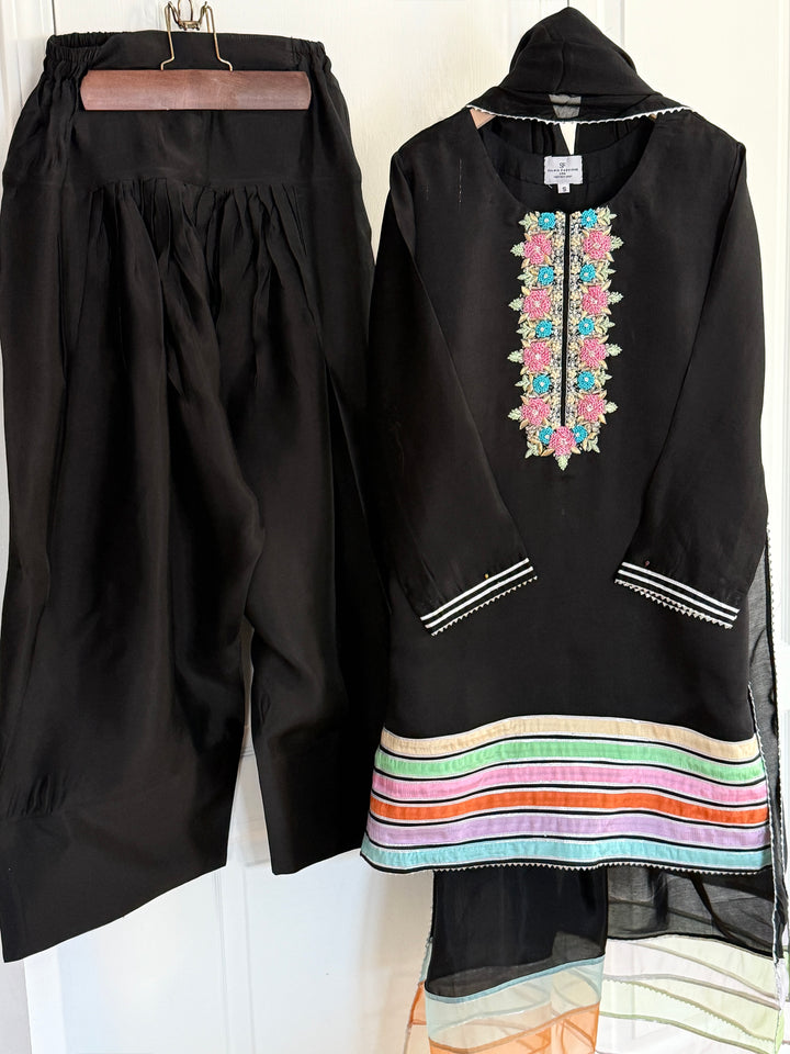 HAND EMBELLISHED PURE SILK FARSHI SHALWAR FRSH75