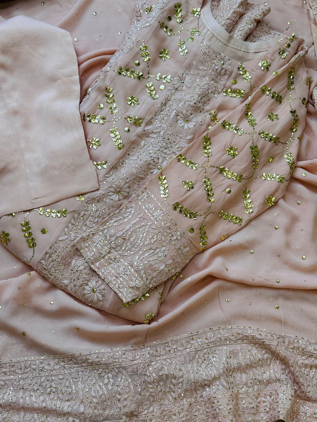 CHIKANKARI  MUKESH HEAVY FROCK CHSF07