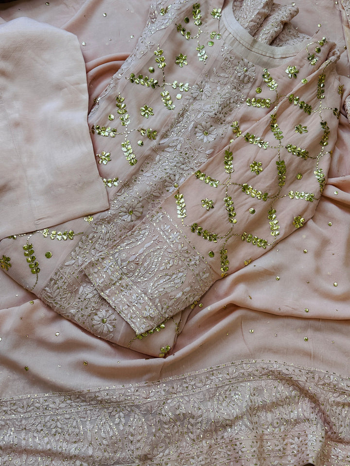CHIKANKARI  MUKESH HEAVY FROCK CHSF07