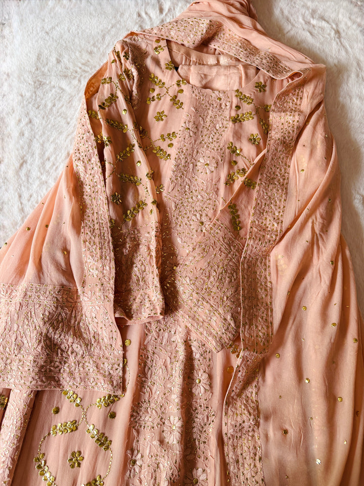 CHIKANKARI  MUKESH HEAVY FROCK CHSF07