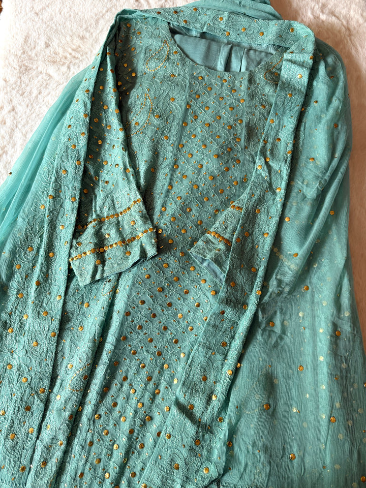 CHIKANKARI  MUKESH HEAVY FROCK CHSF05