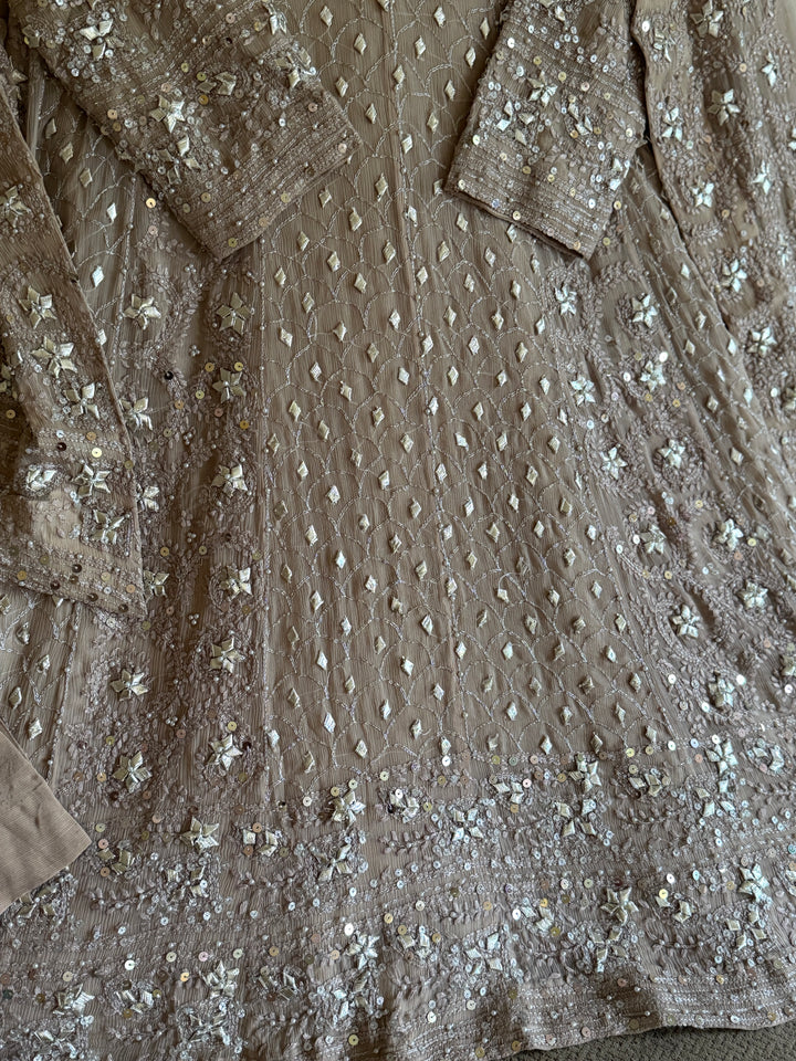 CHIKANKARI  MUKESH HEAVY FROCK CHSF06