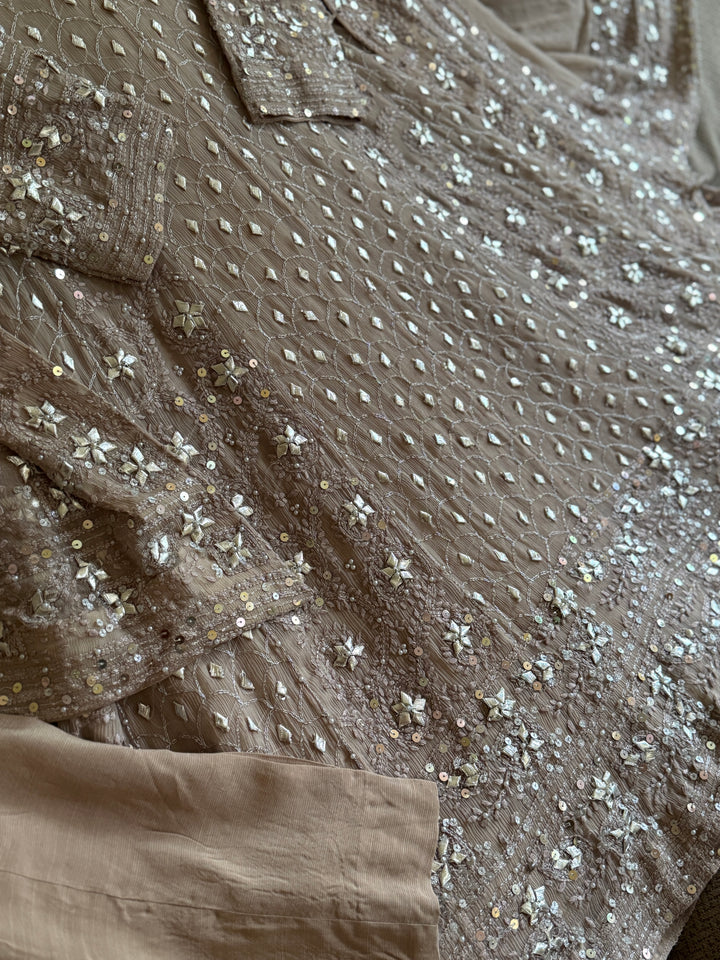 CHIKANKARI  MUKESH HEAVY FROCK CHSF06