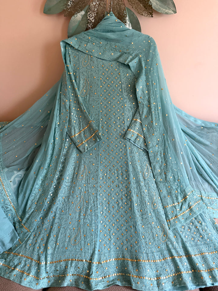 CHIKANKARI  MUKESH HEAVY FROCK CHSF05
