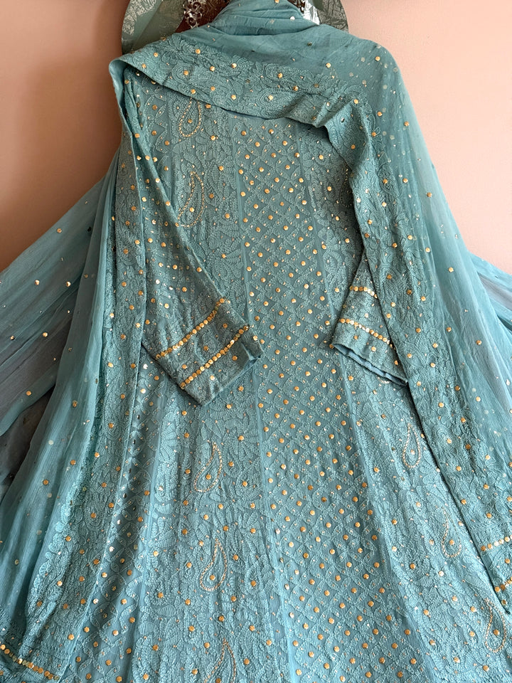 CHIKANKARI  MUKESH HEAVY FROCK CHSF05