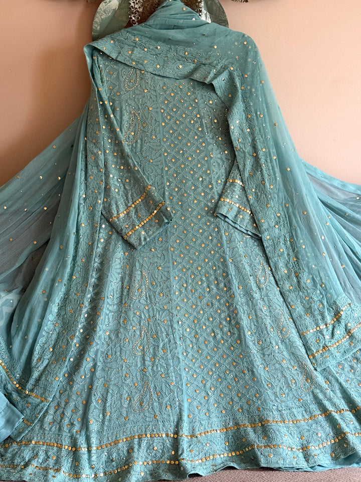 CHIKANKARI  MUKESH HEAVY FROCK CHSF05