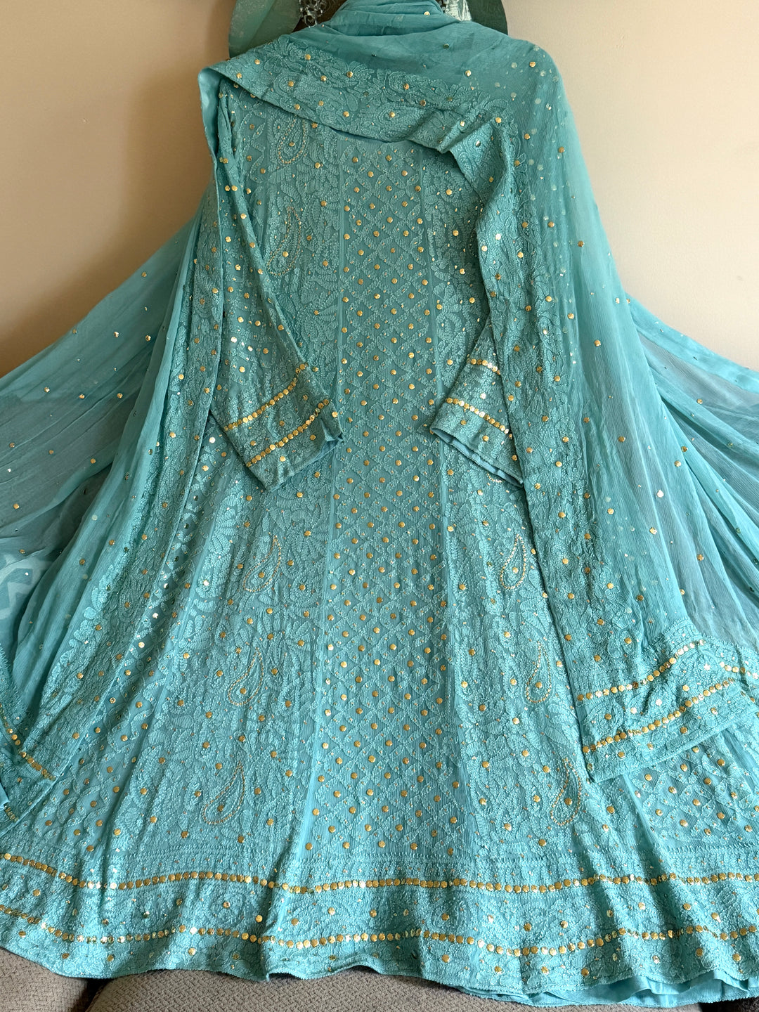 CHIKANKARI  MUKESH HEAVY FROCK CHSF05