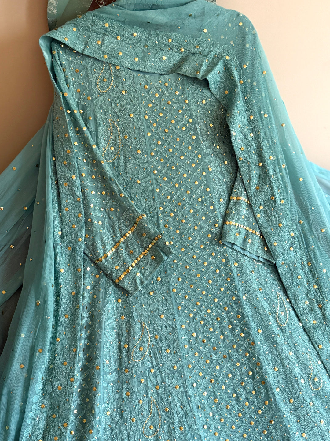 CHIKANKARI  MUKESH HEAVY FROCK CHSF05
