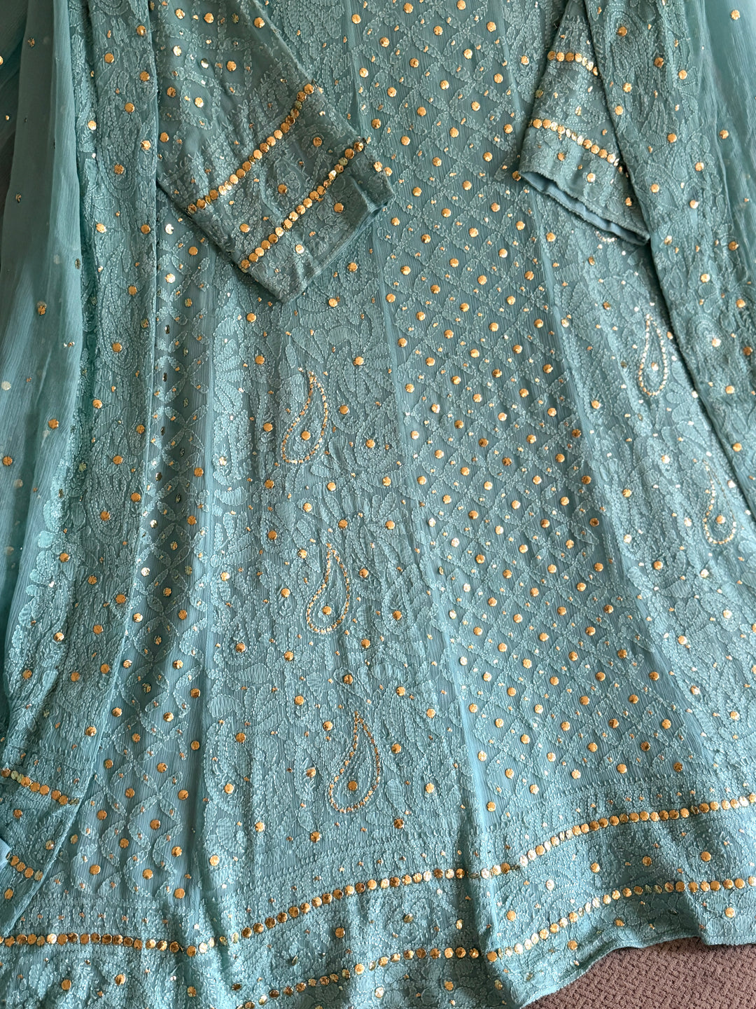 CHIKANKARI  MUKESH HEAVY FROCK CHSF05