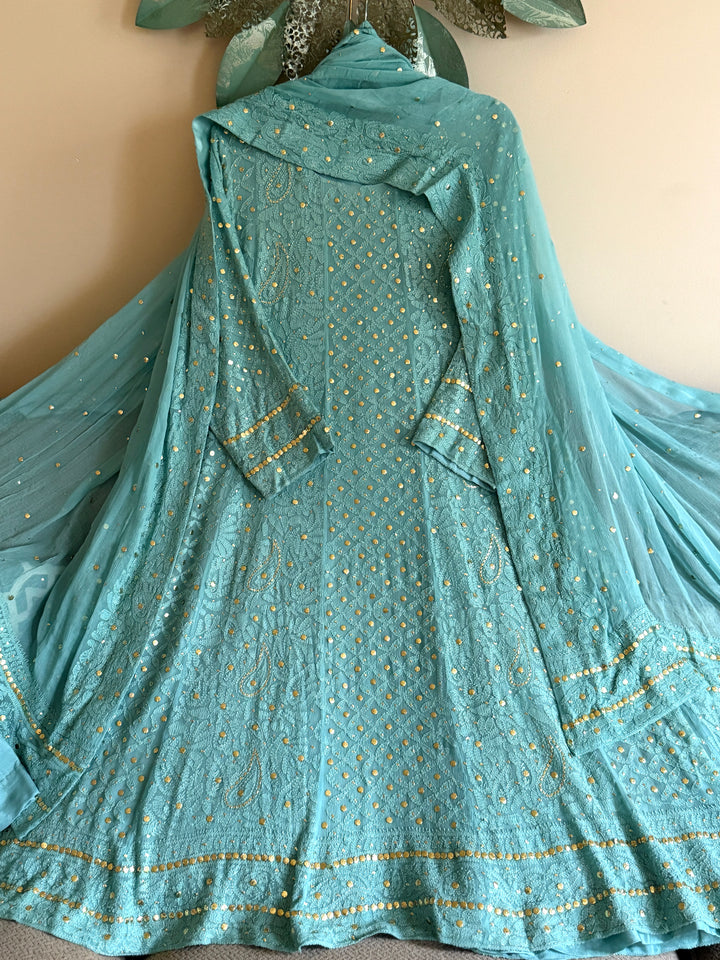CHIKANKARI  MUKESH HEAVY FROCK CHSF05