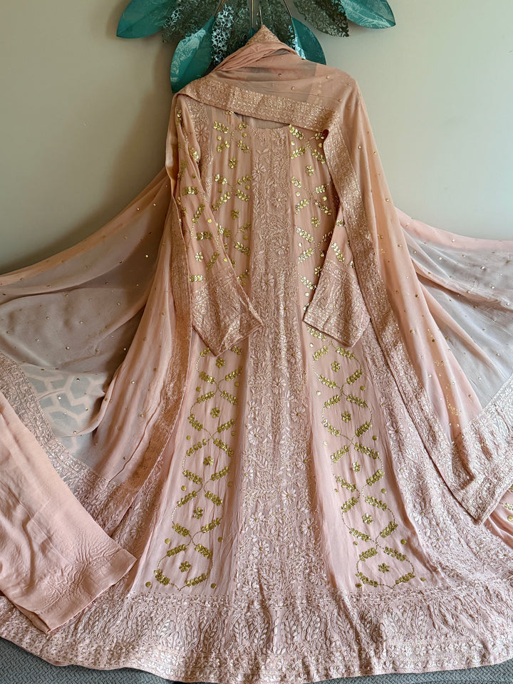 CHIKANKARI  MUKESH HEAVY FROCK CHSF07