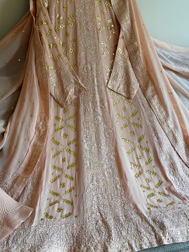 CHIKANKARI  MUKESH HEAVY FROCK CHSF07