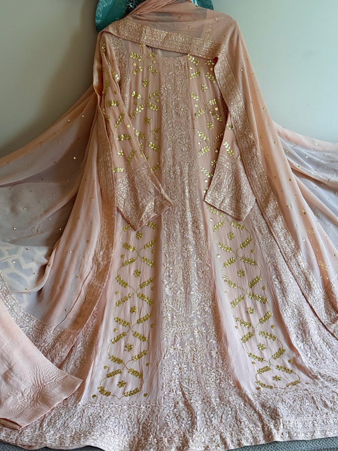 CHIKANKARI  MUKESH HEAVY FROCK CHSF07