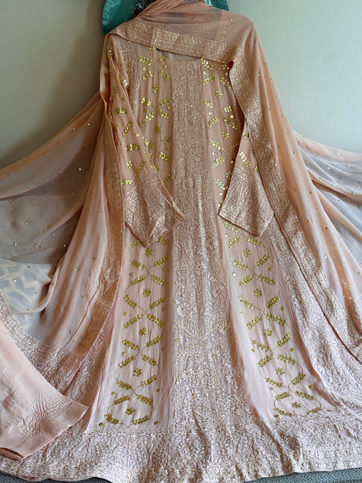 CHIKANKARI  MUKESH HEAVY FROCK CHSF07