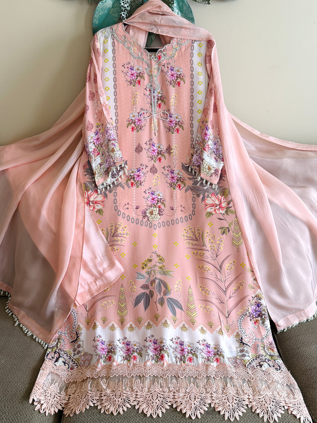 PURE CREPE SILK KAFTAN SET SFKF32