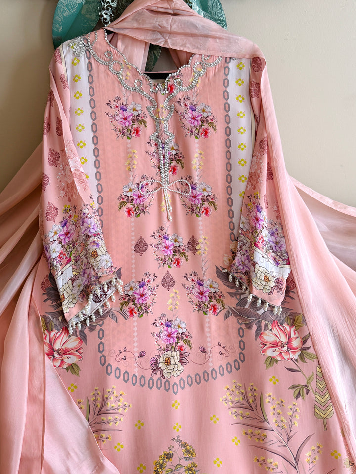 PURE CREPE SILK KAFTAN SET SFKF32