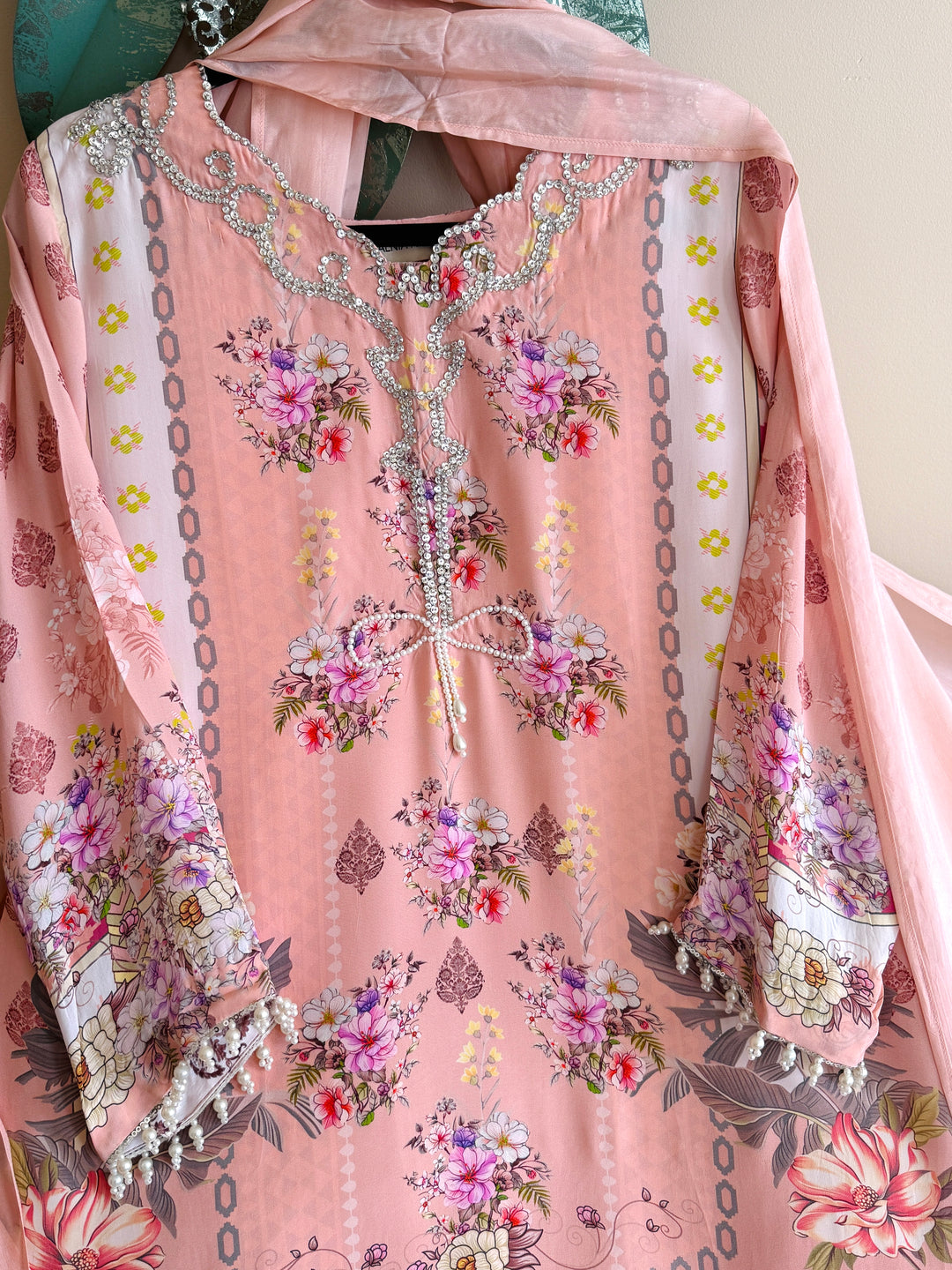 PURE CREPE SILK KAFTAN SET SFKF32