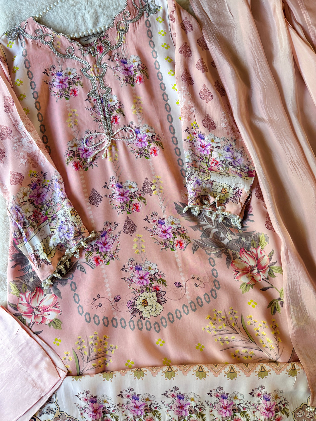 PURE CREPE SILK KAFTAN SET SFKF32