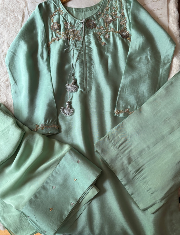 HANDWORK SHEESHA SILK STRAIGHT CUT SUIT FRSH15