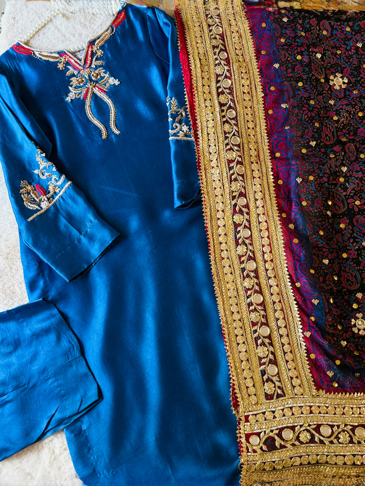 PURE SILK BLOCK PRINTED SUIT BLSF03