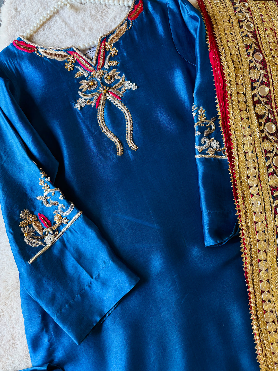 PURE SILK BLOCK PRINTED SUIT BLSF03