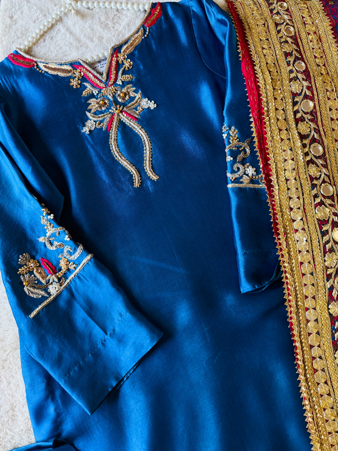 PURE SILK BLOCK PRINTED SUIT BLSF03