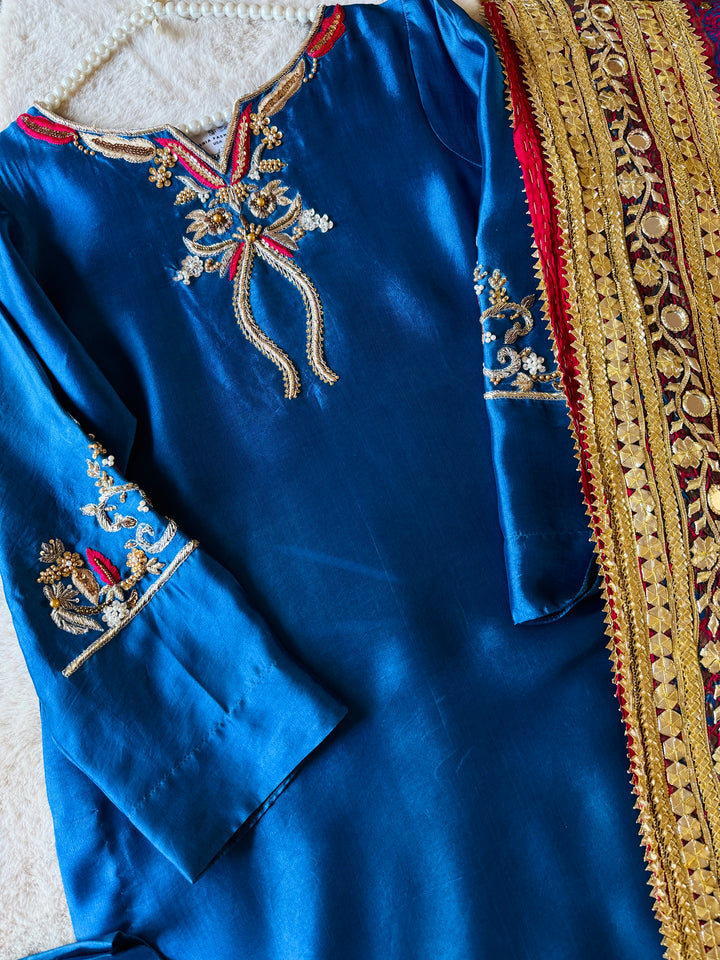 PURE SILK BLOCK PRINTED SUIT BLSF03