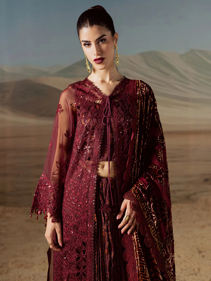 EMBROIDERED LINEN SUIT WITH PALACHI DUPATTA PLSF09