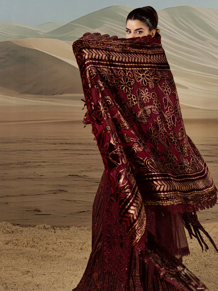 EMBROIDERED LINEN SUIT WITH PALACHI DUPATTA PLSF09