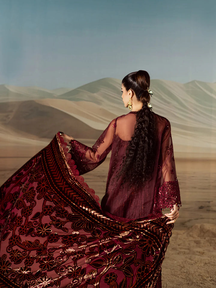 EMBROIDERED LINEN SUIT WITH PALACHI DUPATTA PLSF09