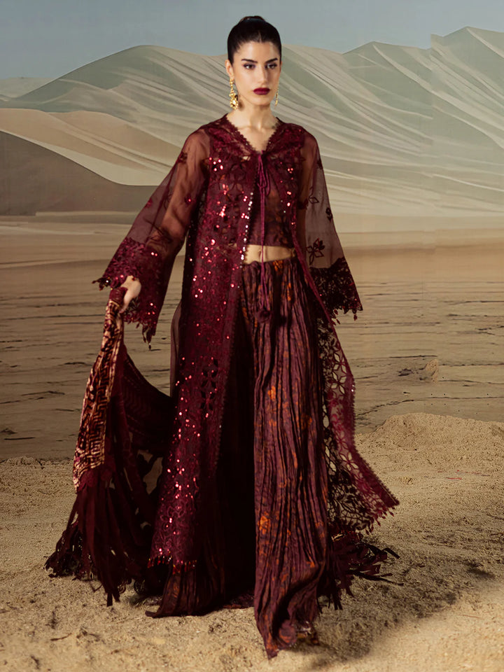 EMBROIDERED LINEN SUIT WITH PALACHI DUPATTA PLSF09