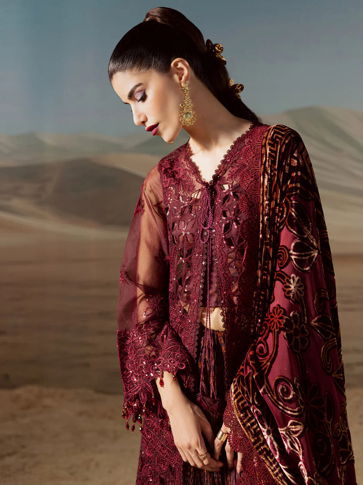 EMBROIDERED LINEN SUIT WITH PALACHI DUPATTA PLSF09