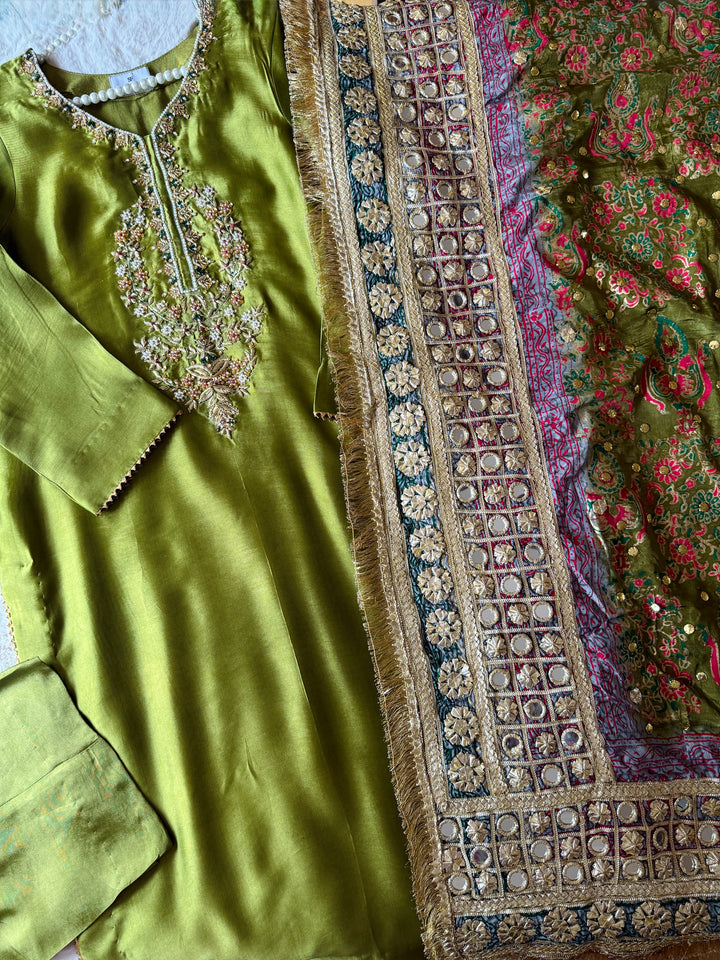 PURE SILK BLOCK PRINTED SUIT BLSF06