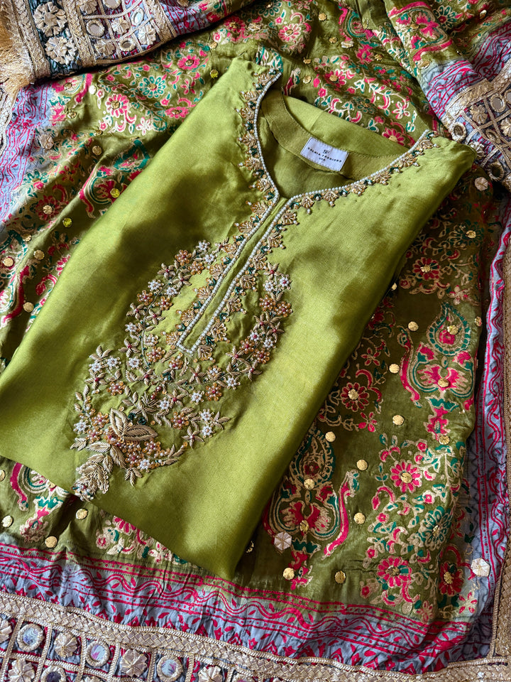 PURE SILK BLOCK PRINTED SUIT BLSF06