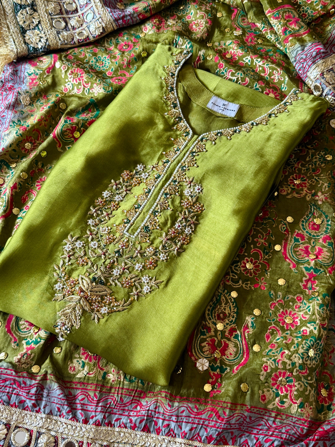 PURE SILK BLOCK PRINTED SUIT BLSF06