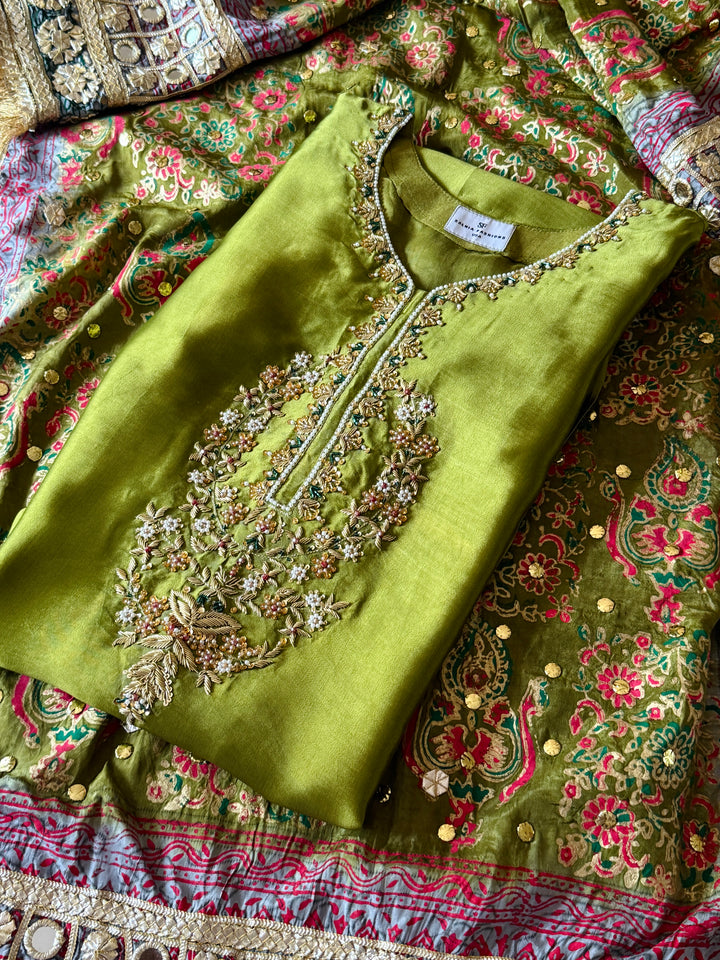 PURE SILK BLOCK PRINTED SUIT BLSF06
