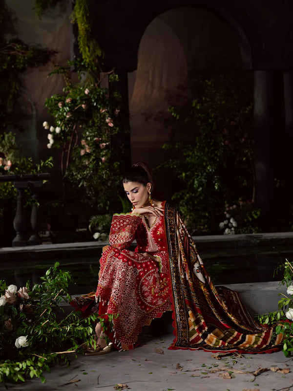 EMBROIDERED LINEN SUIT WITH PALACHI DUPATTA PLSF10